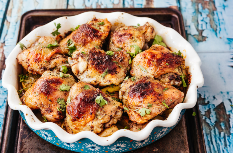 Peach Glazed Chicken Thighs