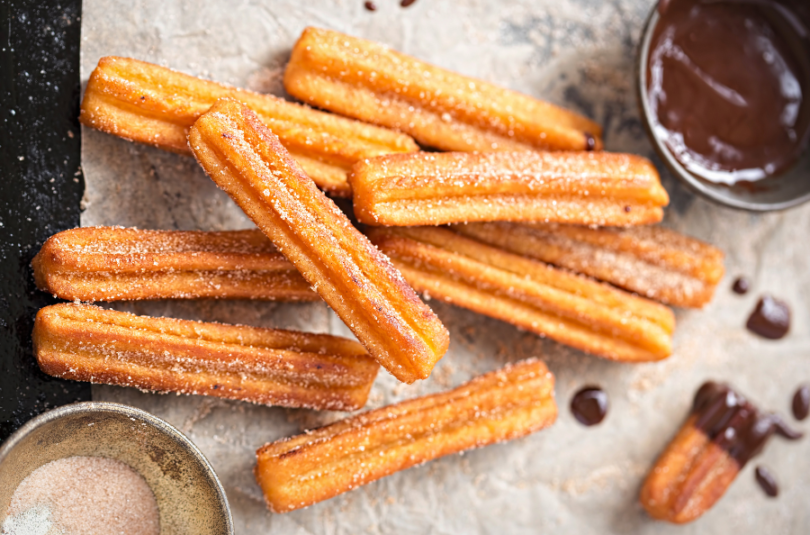 Churros with Mexican Chocolate Dipping Sauce