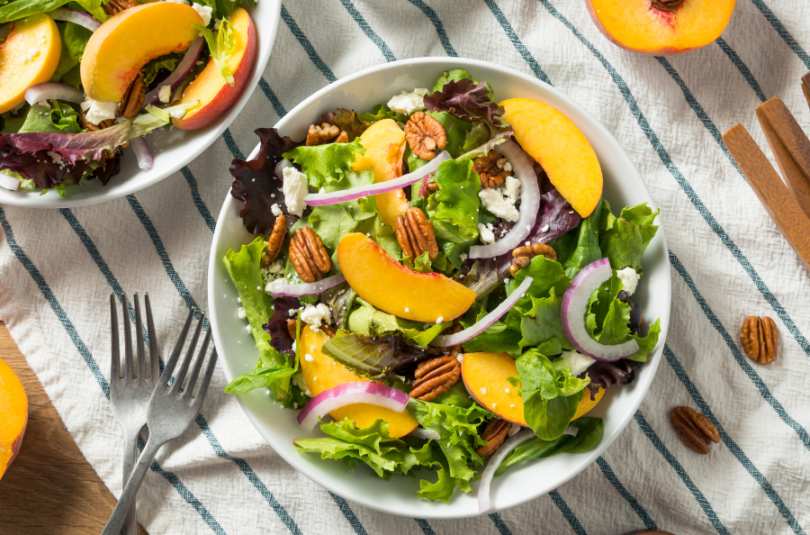 Peach Salad with Pepper Jelly Vinaigrette