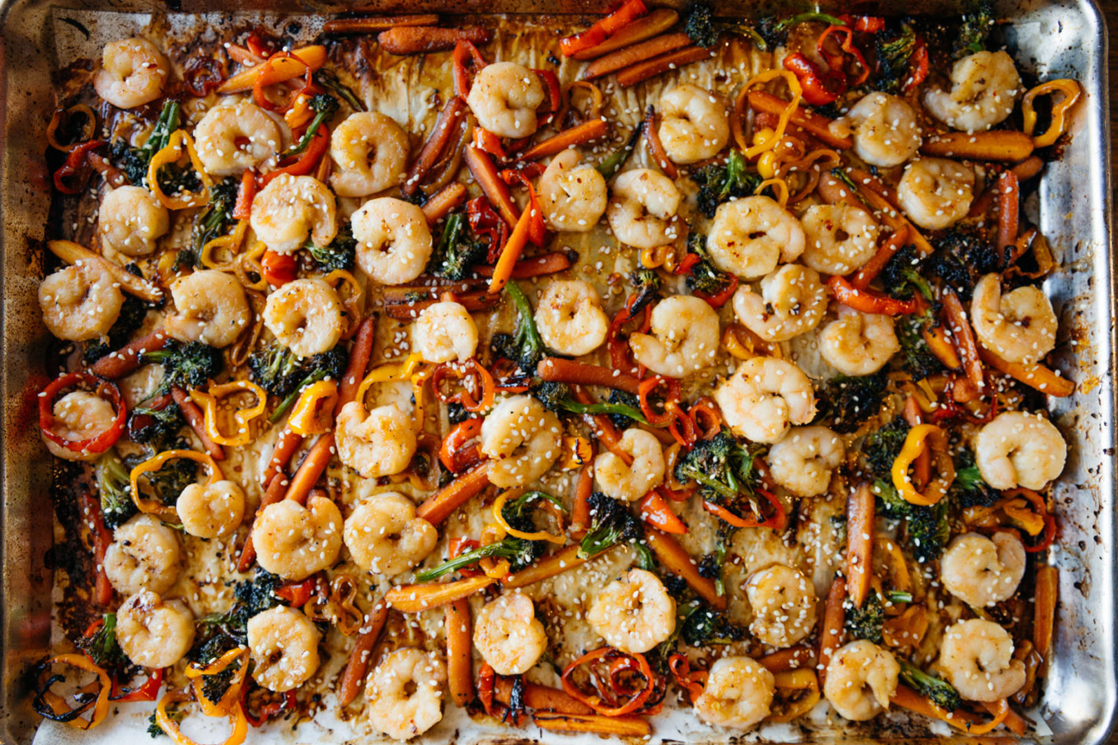 Sheet Pan Supper: Shrimp Stir Fry