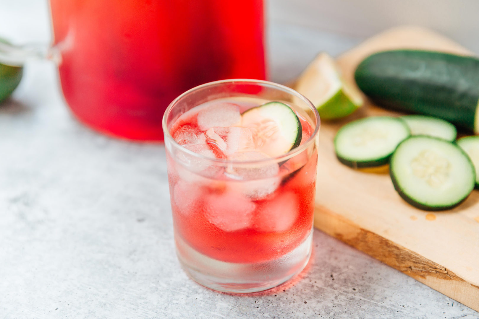 Cucumber Lime & Hibiscus Water