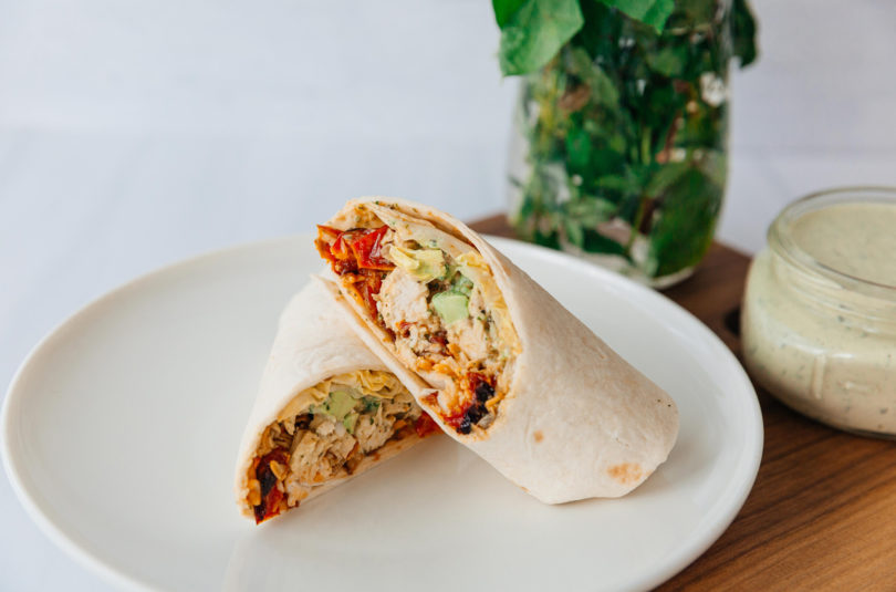 green goddess california chicken wrap