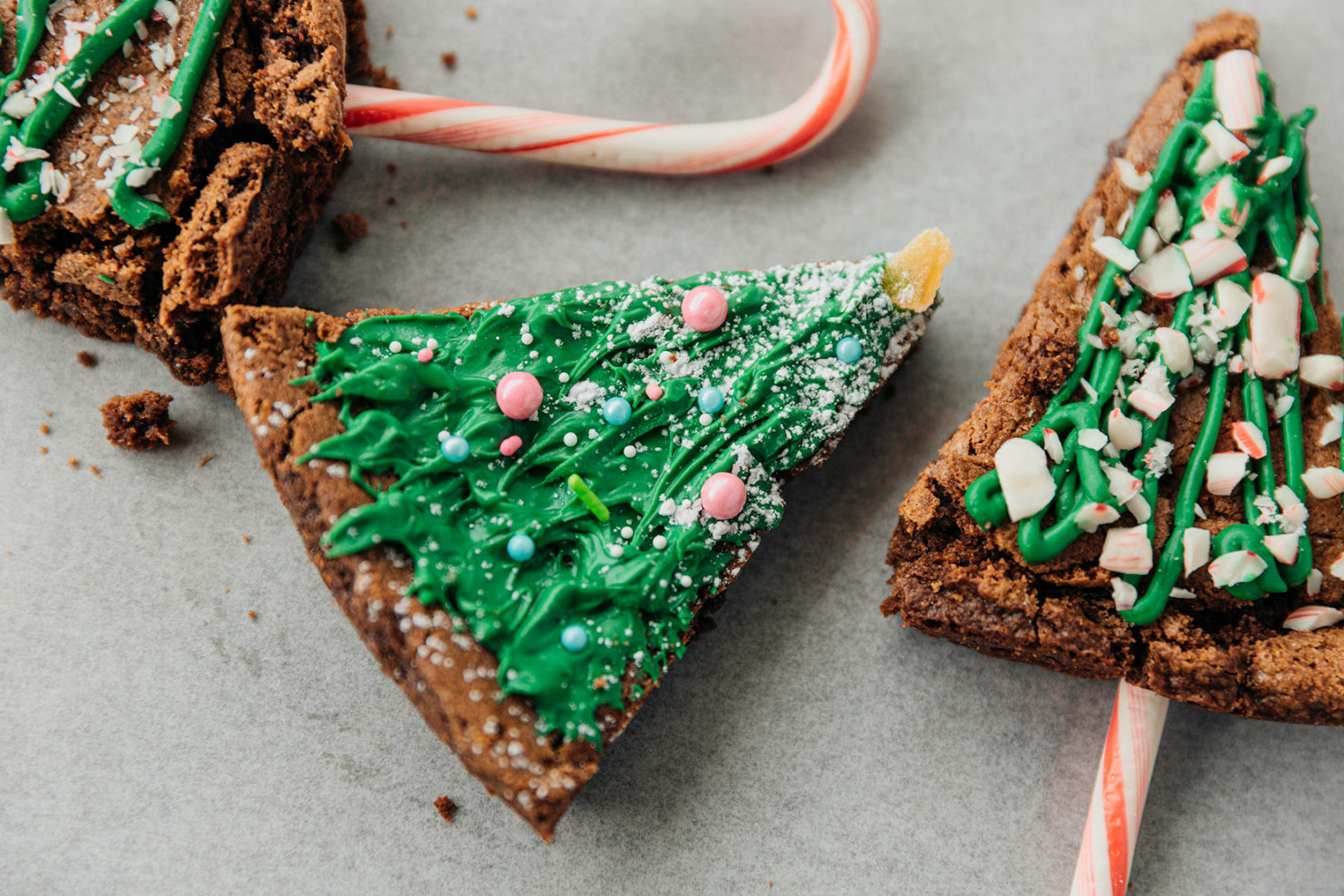 Peppermint Brownie Christmas Trees