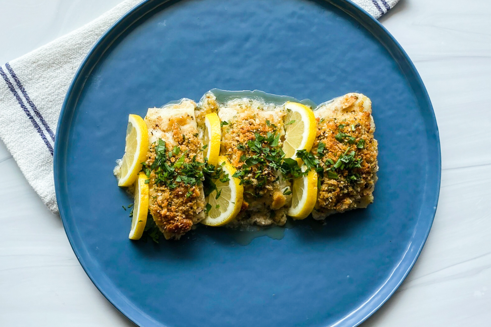 BAKED COD WITH CRACKER CRUMBS
