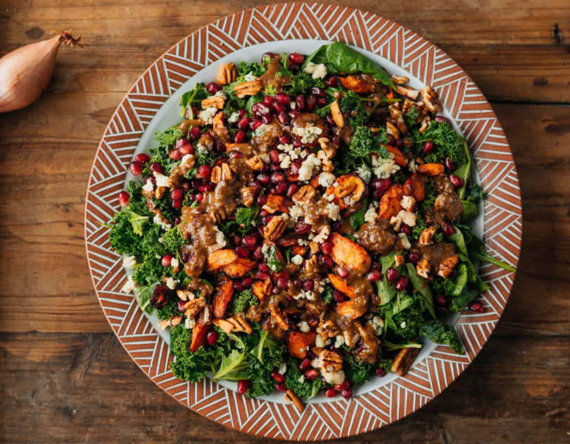 POMEGRANATE SALAD WITH CARROTS & BLUE CHEESE
