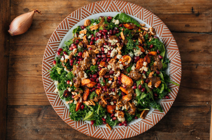 POMEGRANATE SALAD WITH CARROTS & BLUE CHEESE