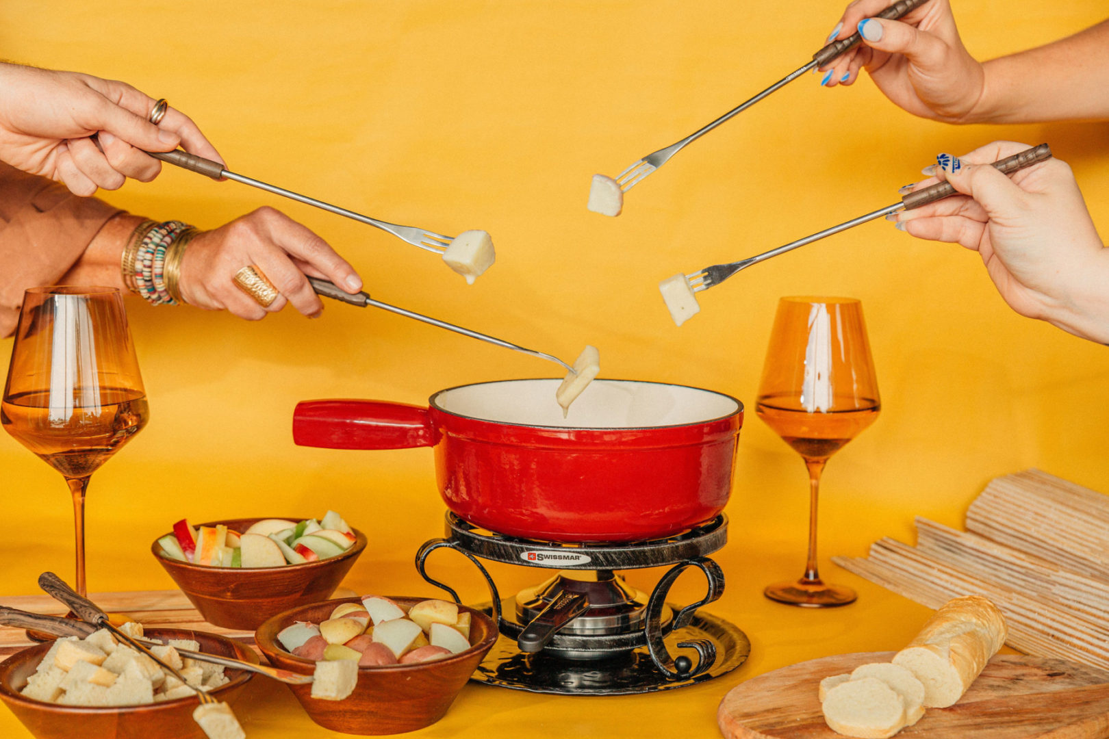 CHEESE FONDUE WITH FRENCH MUSTARD & HERBS