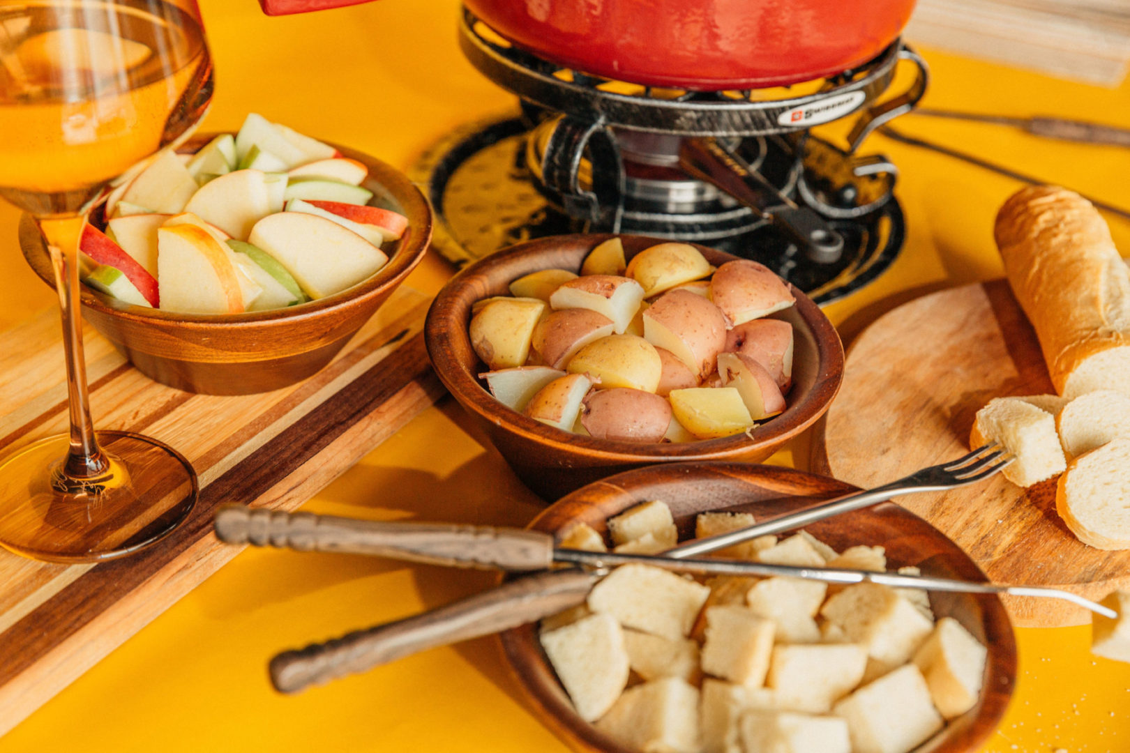 CHEESE FONDUE WITH FRENCH MUSTARD & HERBS