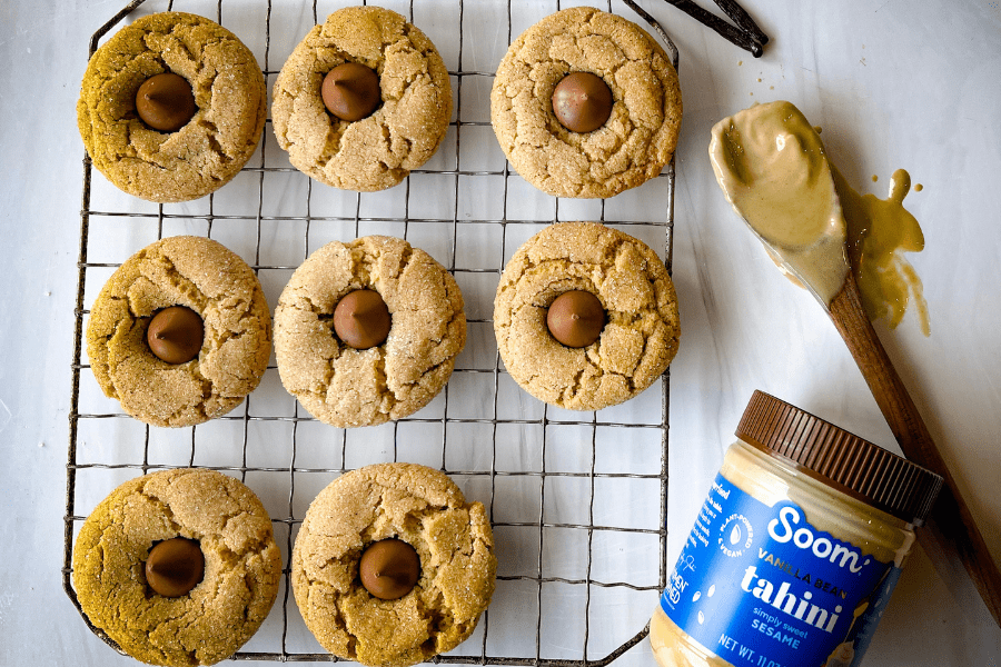 TAHINI BLOSSOM COOKIES WITH CHOCOLATE KISSES