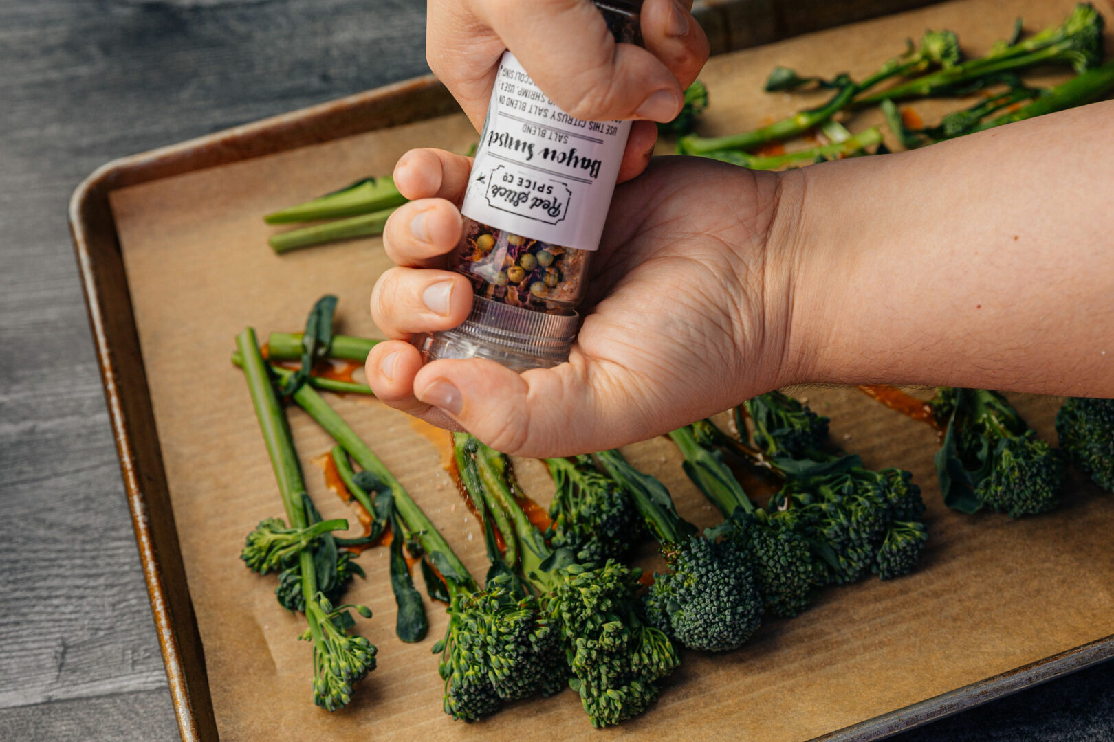 Blistered Broccolini with Whipped Cashew Sambal Sauce