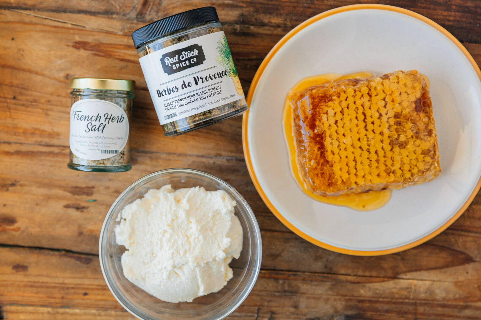 Whipped Herbed Ricotta with Honeycomb