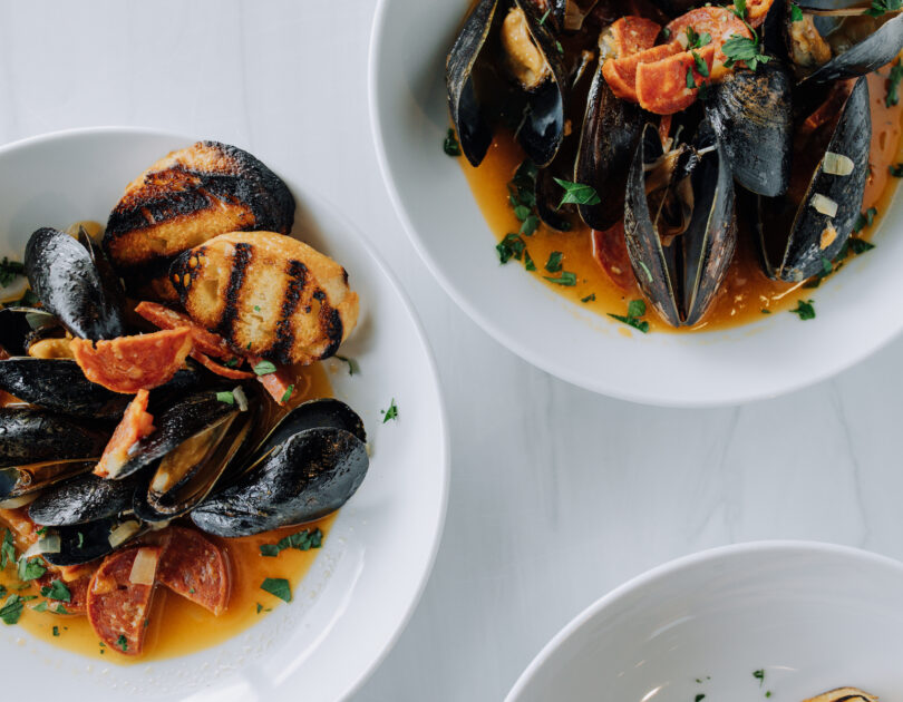 MUSSELS WITH SOFRITO & CHORIZO
