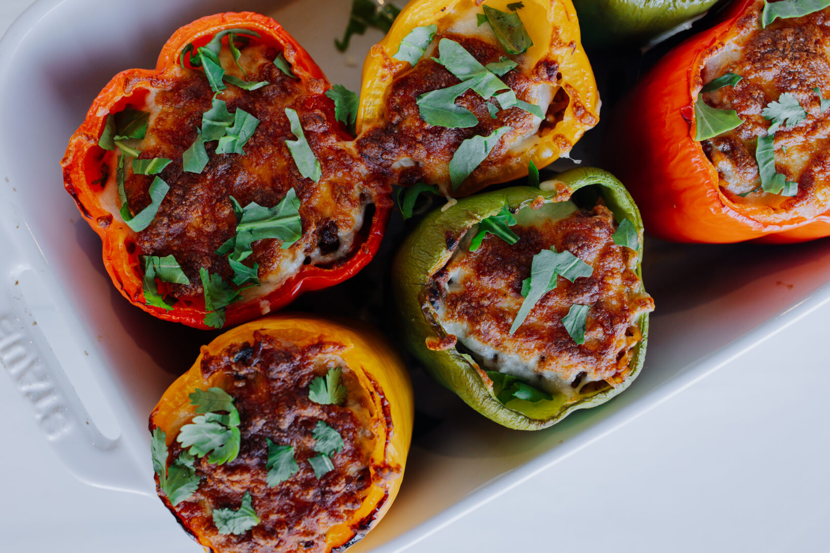 EASY CHEESY STUFFED BELL PEPPERS