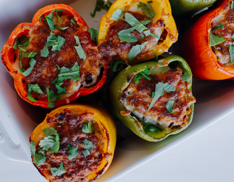 EASY CHEESY STUFFED BELL PEPPERS