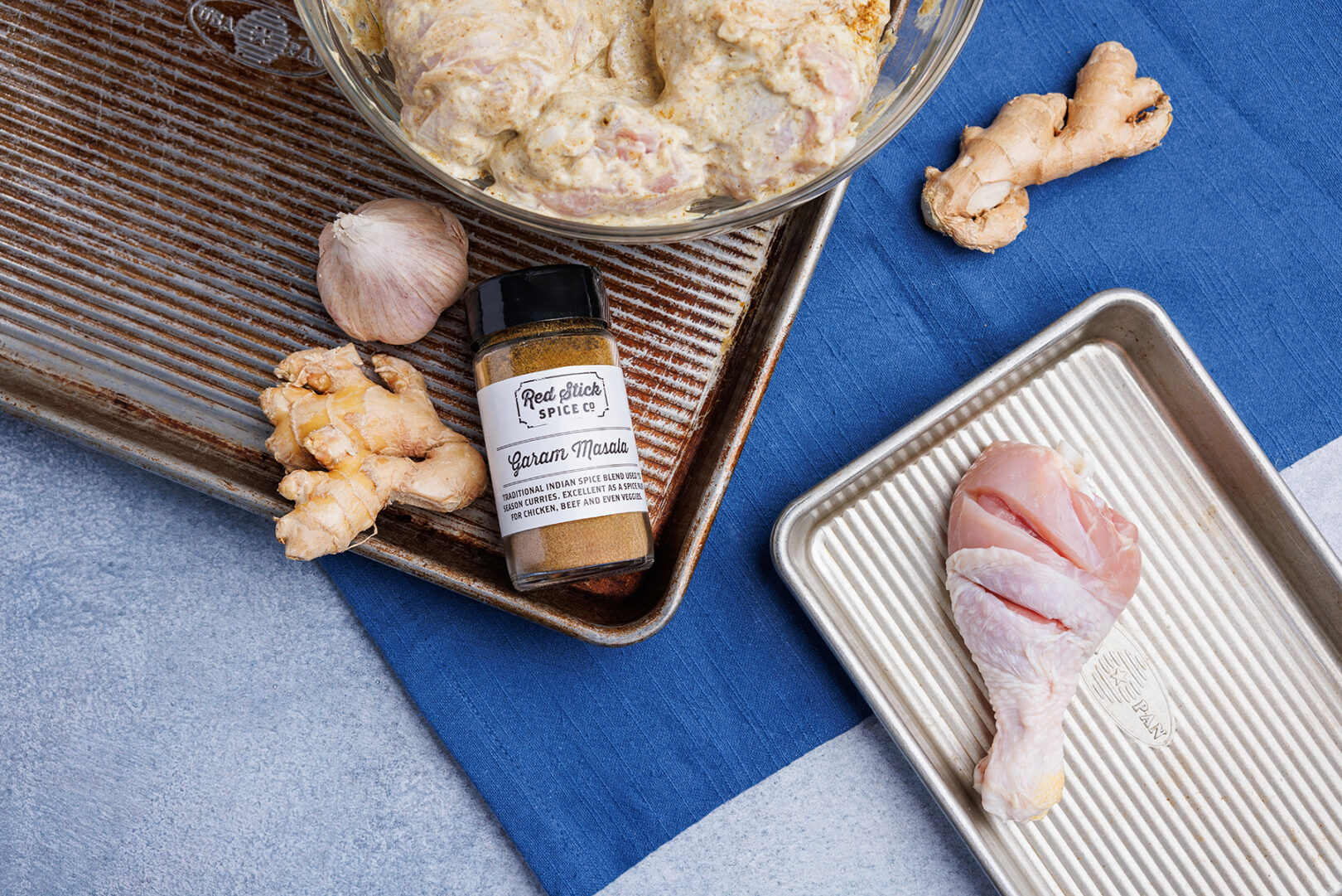 SHEET PAN  DRUMSTICKS & CAULIFLOWER WITH GARAM MASALA