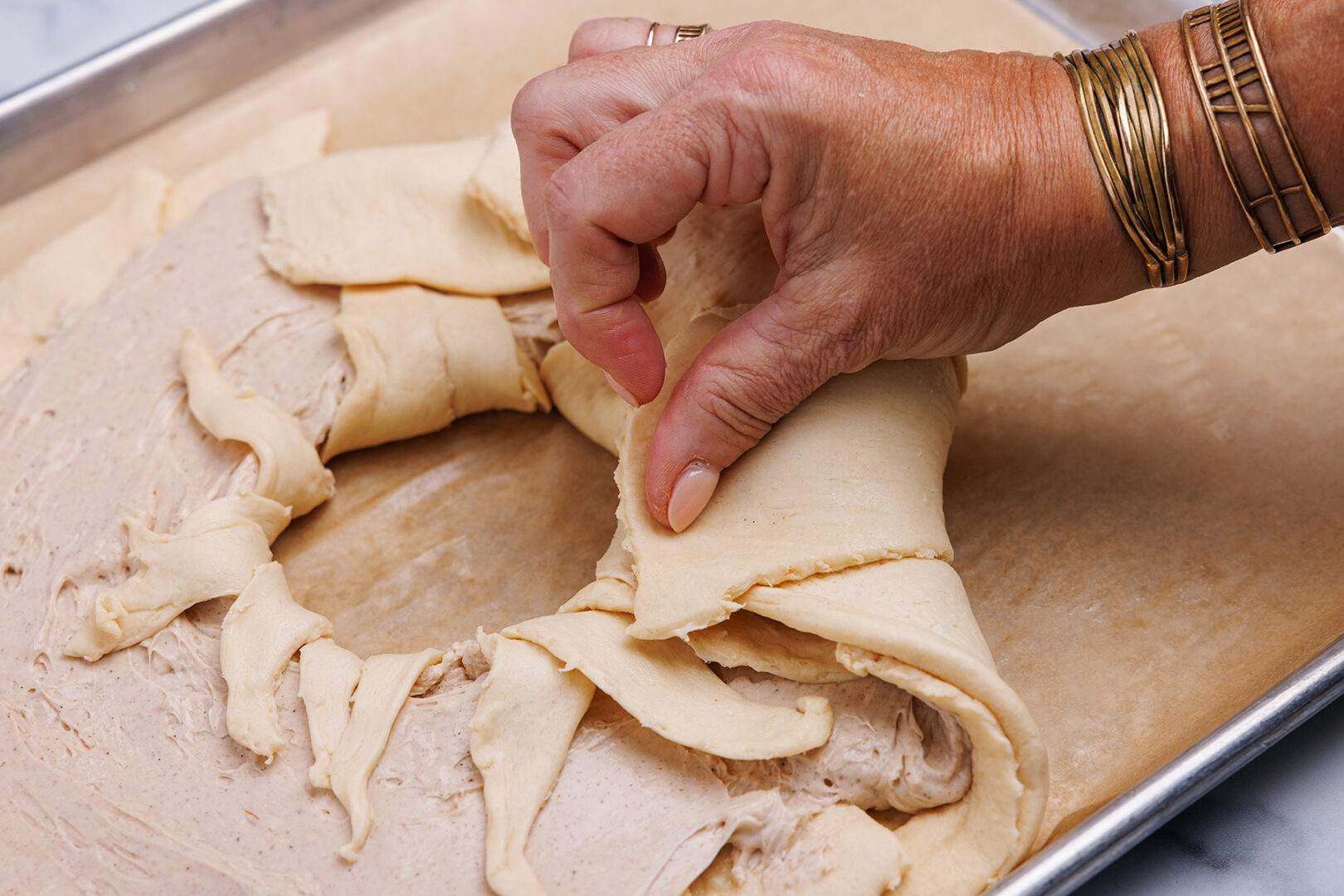 CRESCENT ROLL KING CAKE