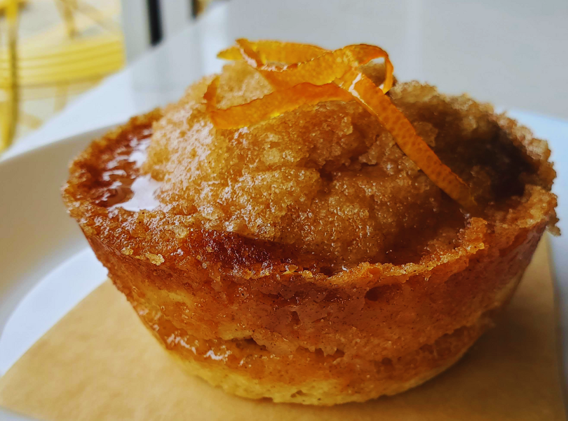 ORANGE CARDAMOM COFFEE CAKE WITH SAFFRON SYRUP