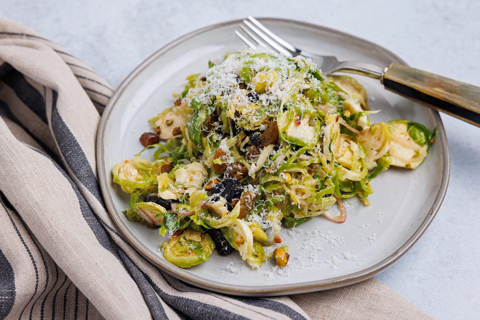 SHAVED BRUSSELS SPROUTS SALAD