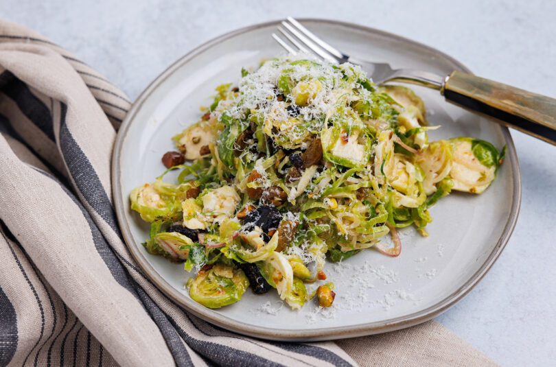 SHAVED BRUSSELS SPROUTS SALAD