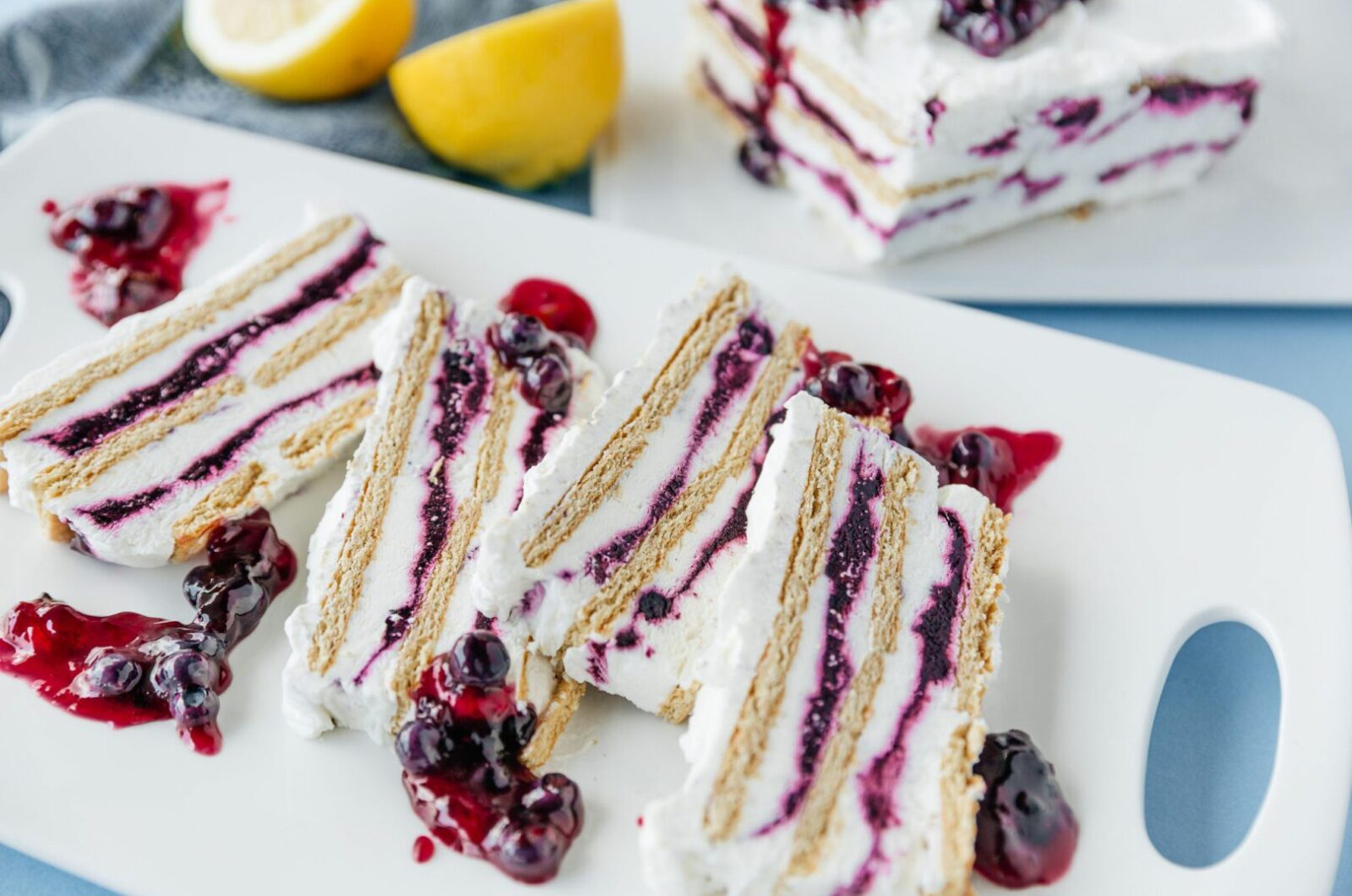 BLUEBERRY LEMON GINGER ICEBOX CAKE