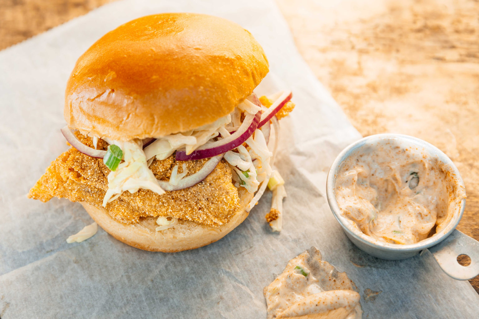 HOT & CRISPY DES ALLEMANDS CATFISH SANDWICH