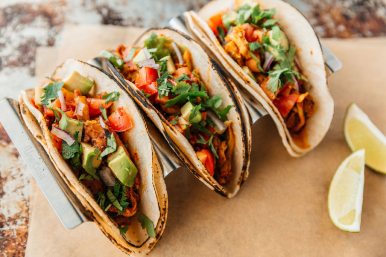 Pasilla-Pulled-Chicken-Tacos-plated-flatlay-WEB