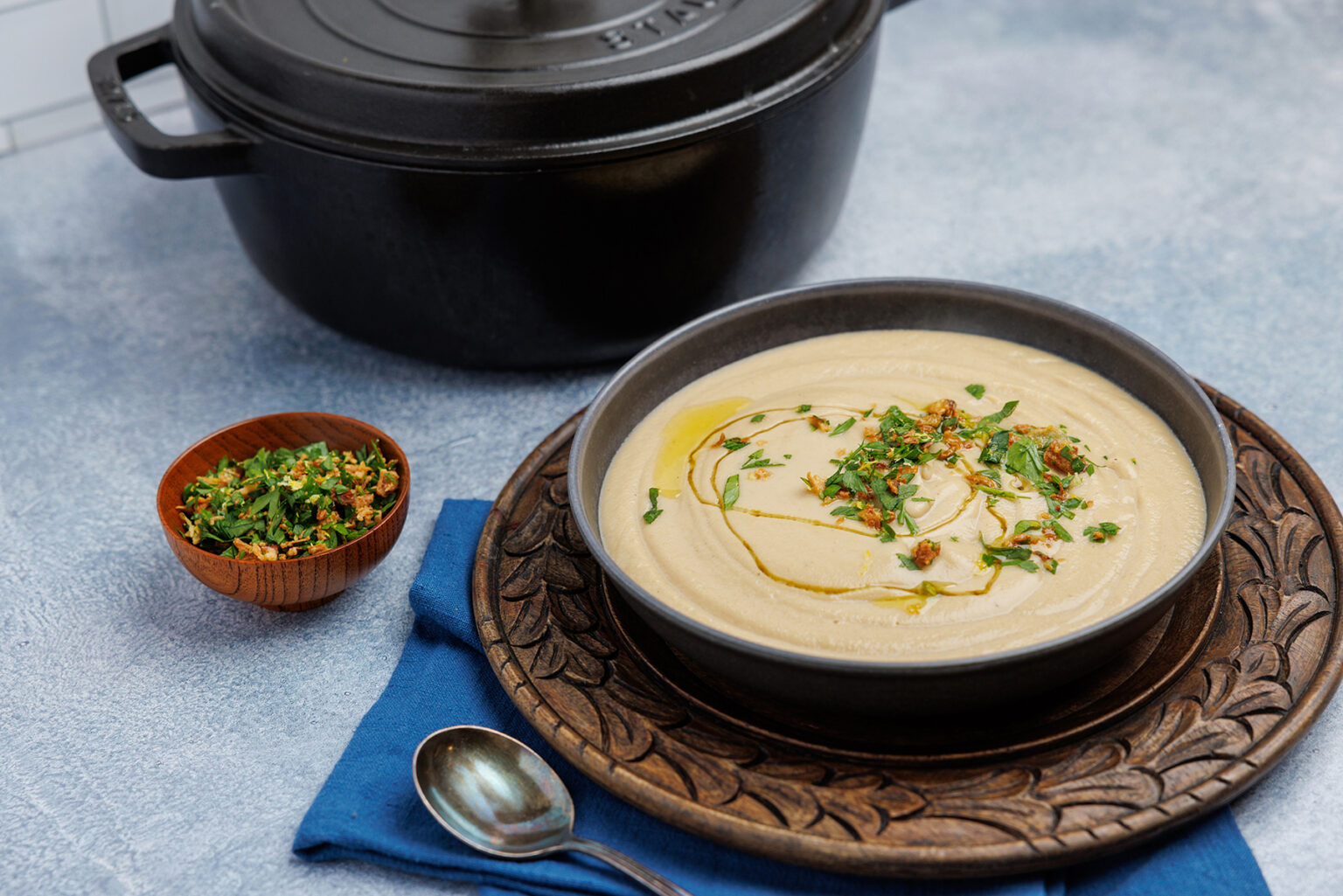 PARSNIP SOUP WITH CRISPY SHALLOT GREMOLATA