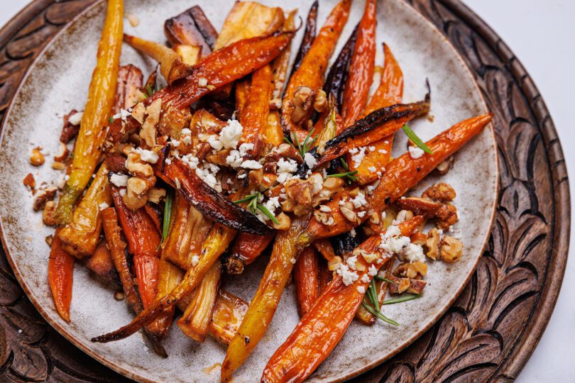 CHIPOTLE RASPBERRY ROASTED CARROTS & PARSNIPS