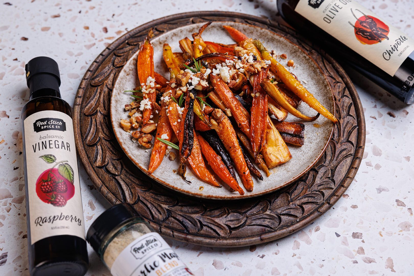 CHIPOTLE RASPBERRY ROASTED CARROTS & PARSNIPS