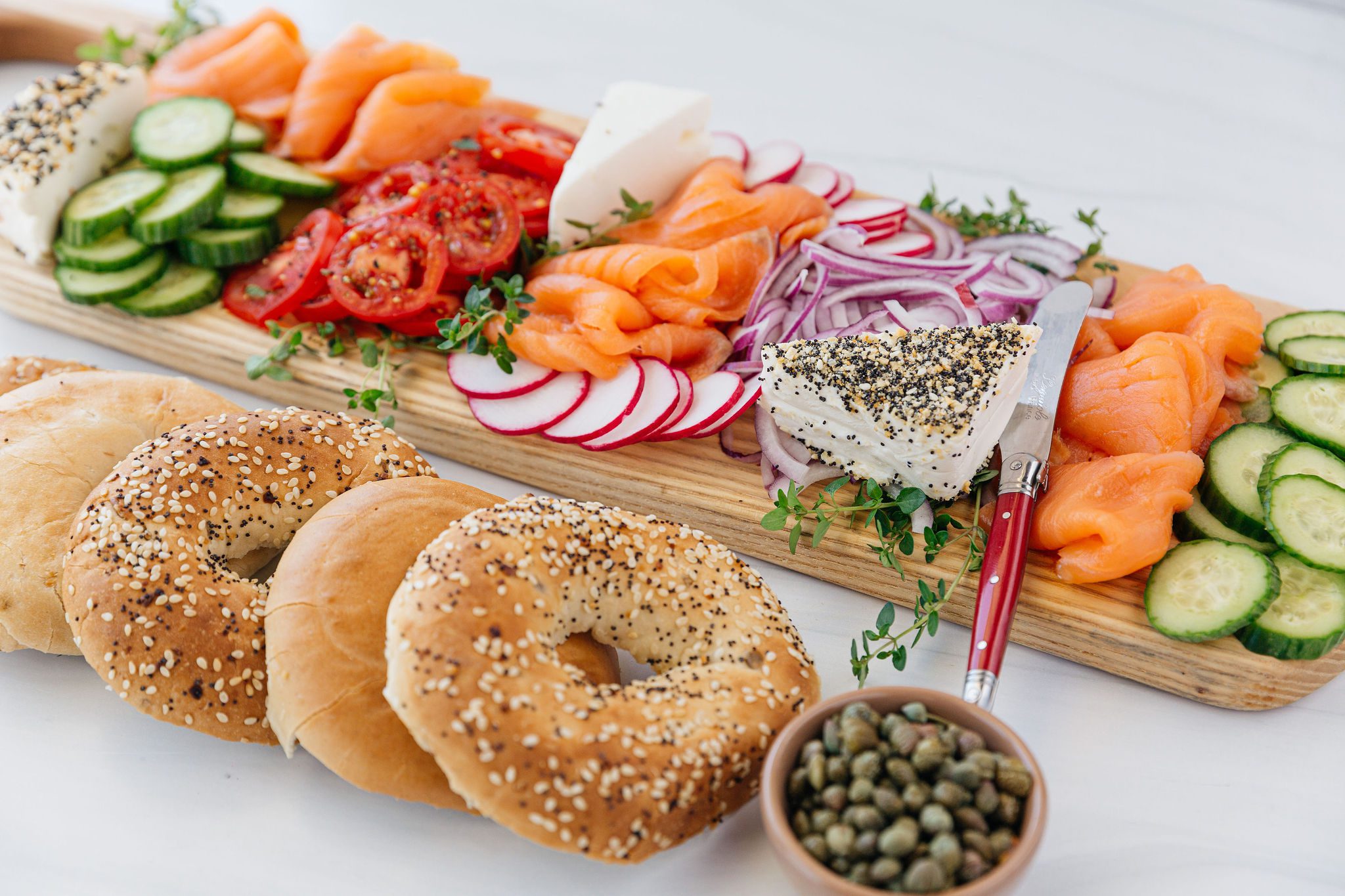 Smoked Salmon & Bagel Brunch Board Recipe | Red Stick Spice