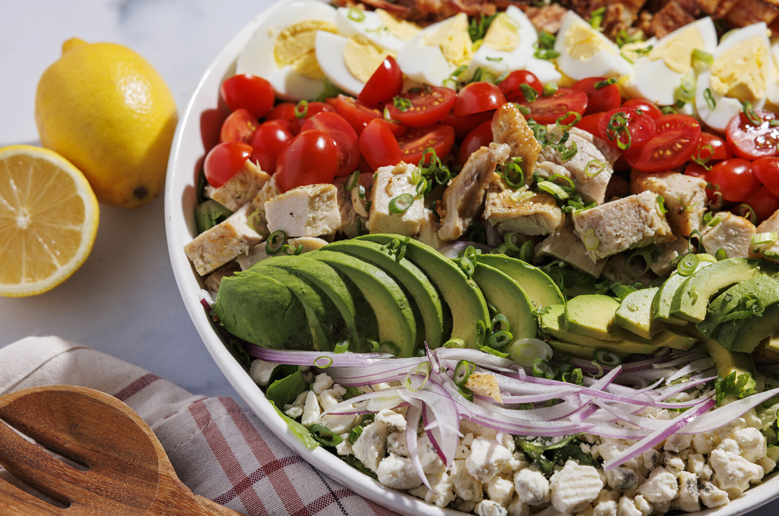 COBB SALAD PLATTER WITH LEMON ROSEMARY VINAIGRETTE