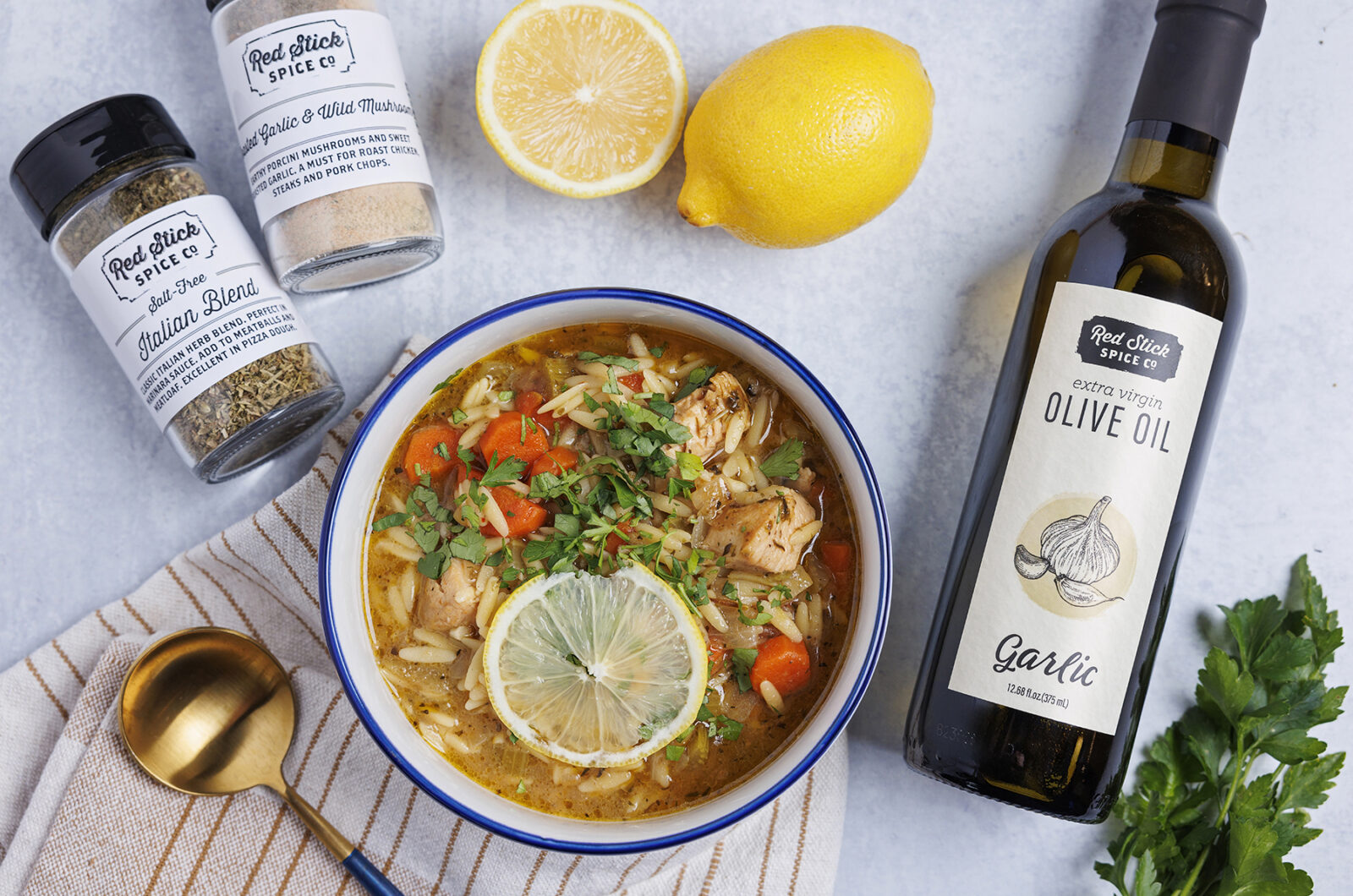 LEMON CHICKEN ORZO SOUP