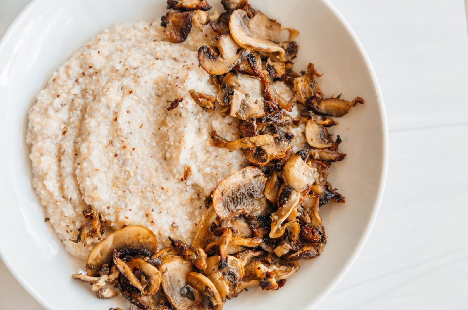 Balsamic Roasted Mushrooms with Polenta