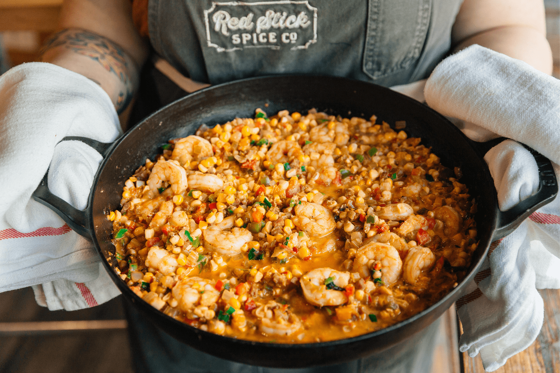 Shrimp & Corn Macque Choux Recipe | Red Stick Spice