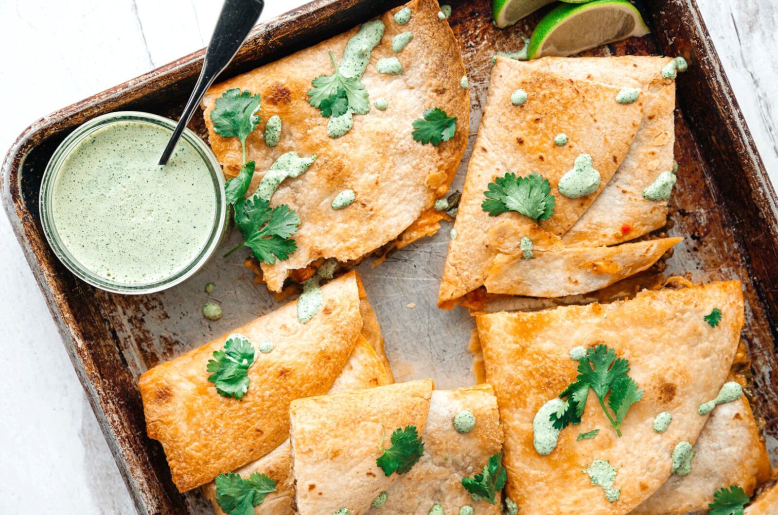 Sheet Pan Quesadilla with Barbacoa Beef