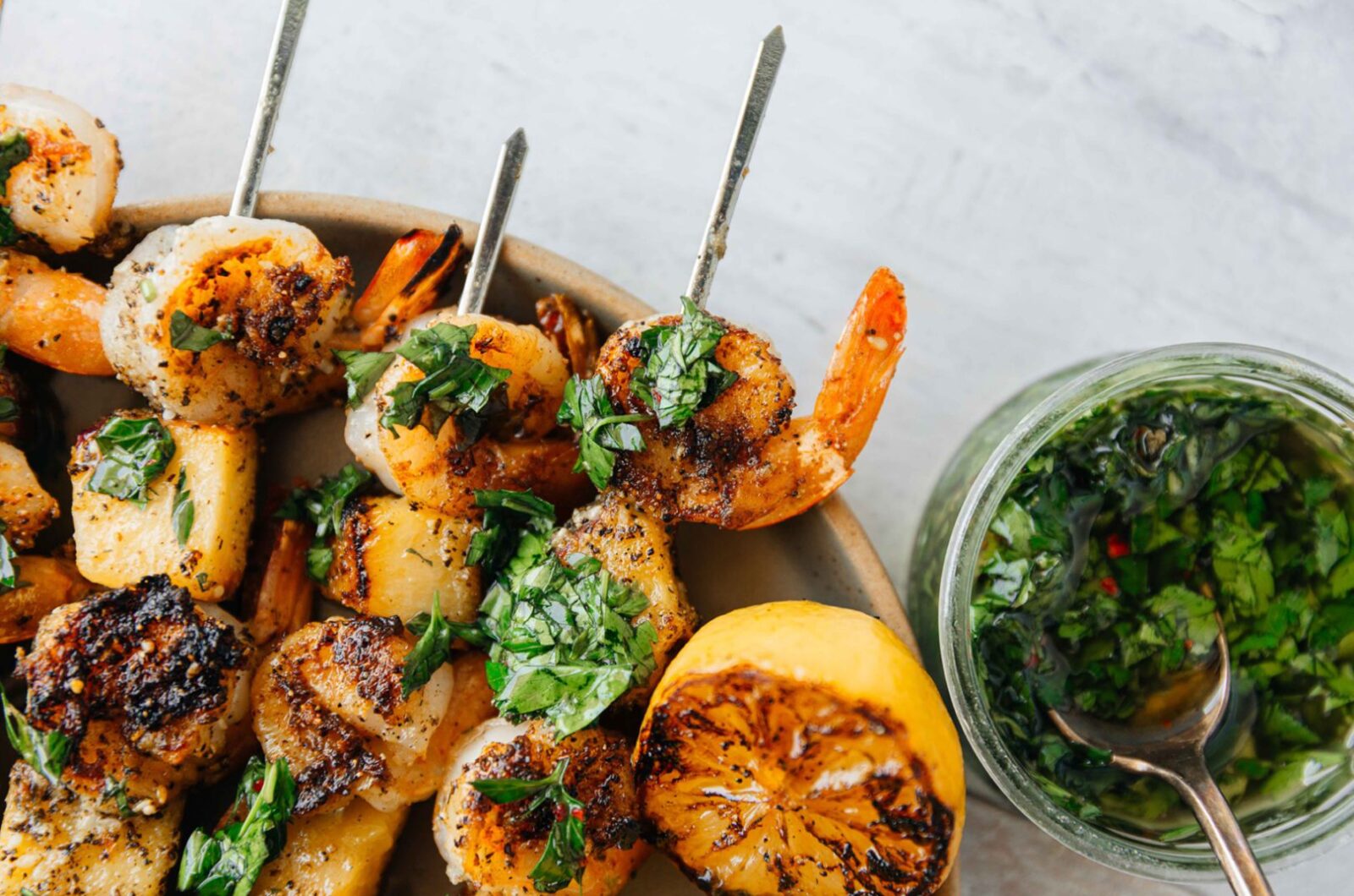 Shrimp Skewers with Chimichurri