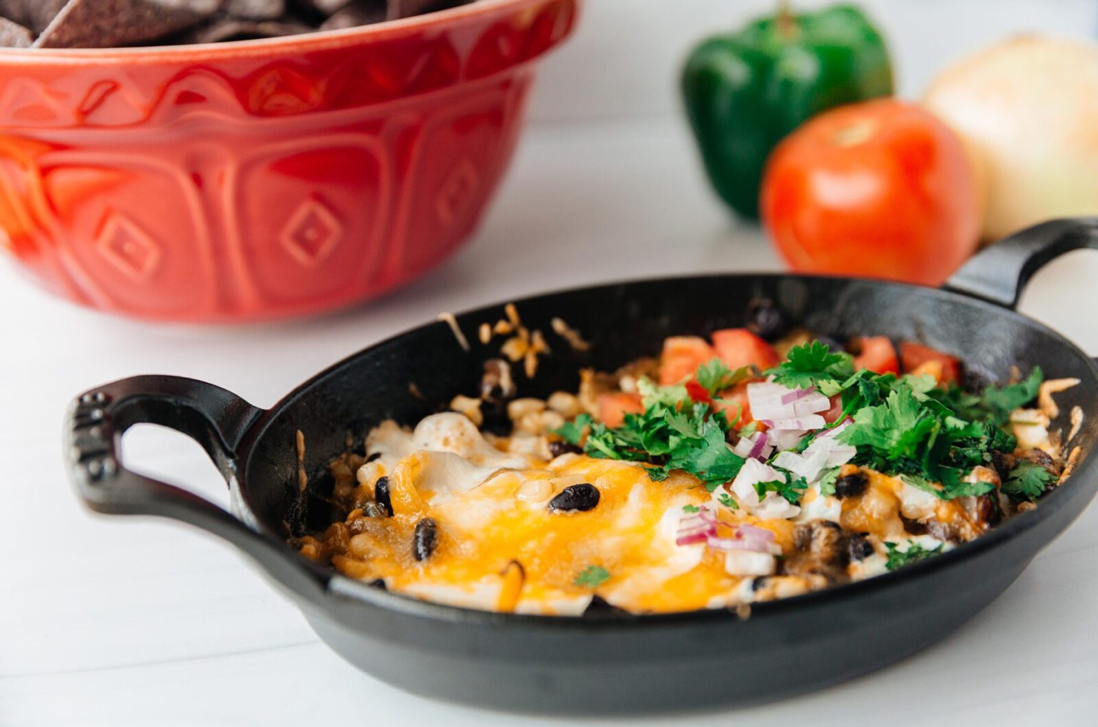 Veggie loaded jalapeno queso fundido