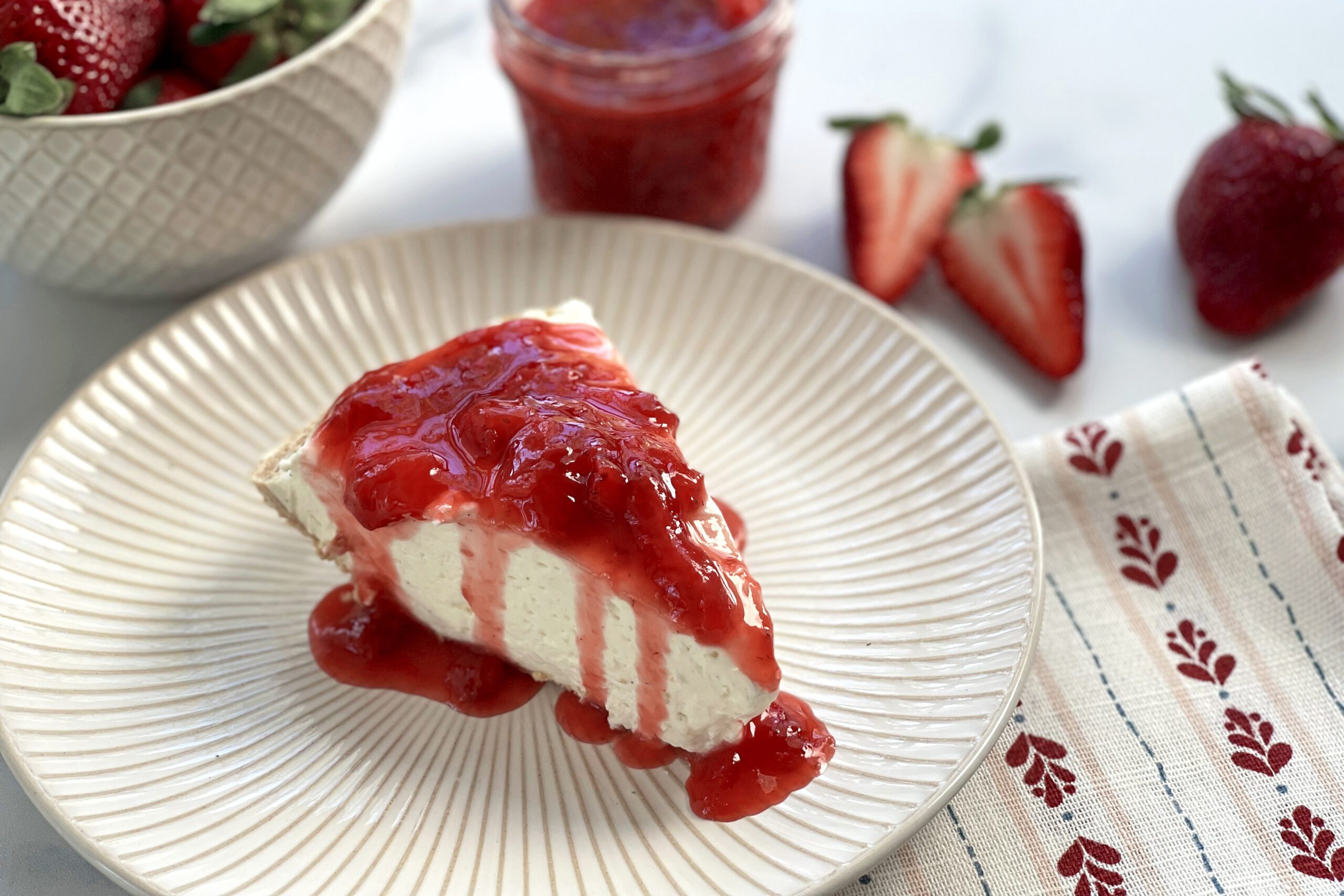 NO BAKE STRAWBERRY CHEESECAKE Recipe | Red Stick Spice