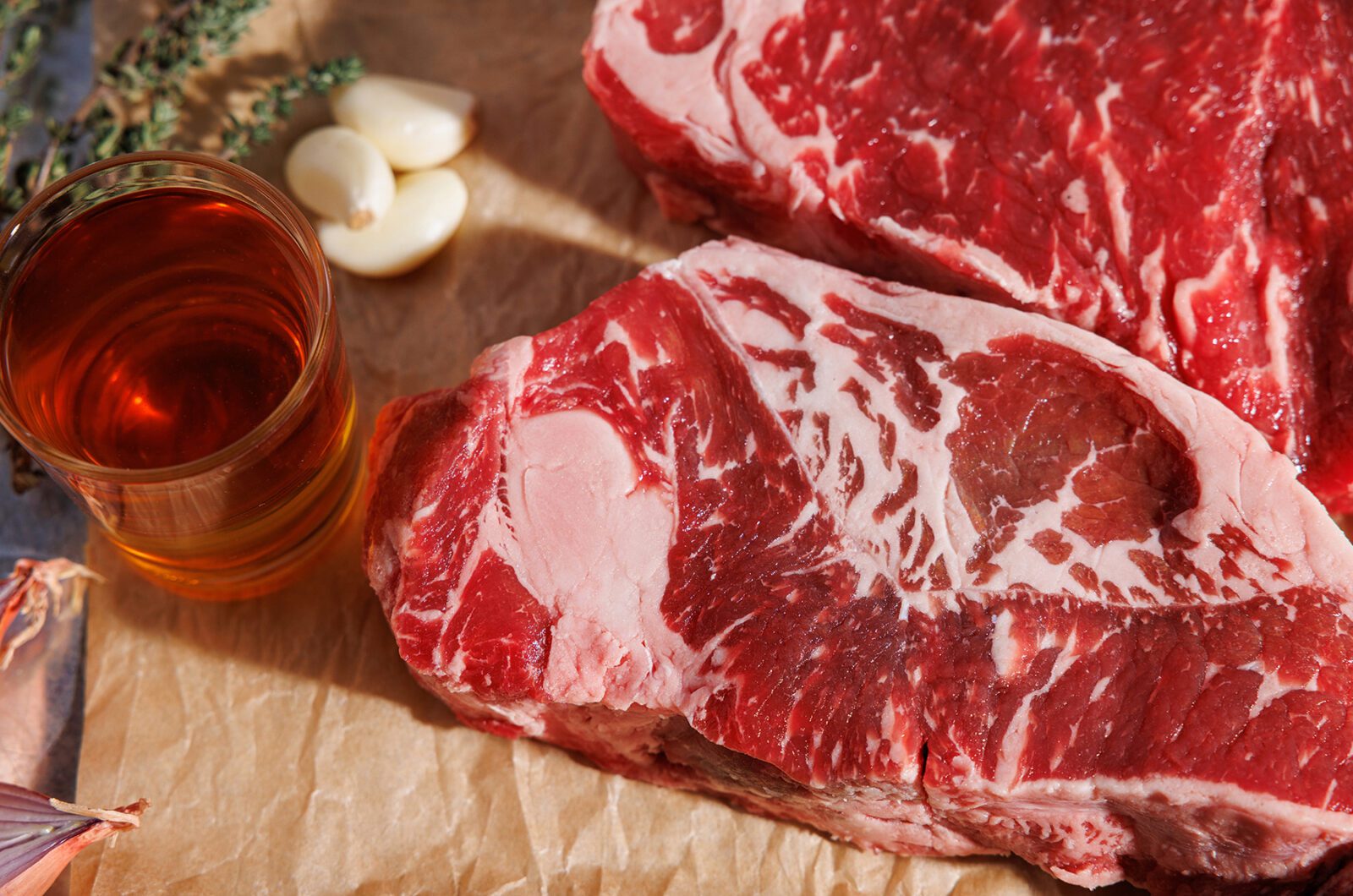 NY STRIPS WITH BOURBON CREAM SAUCE