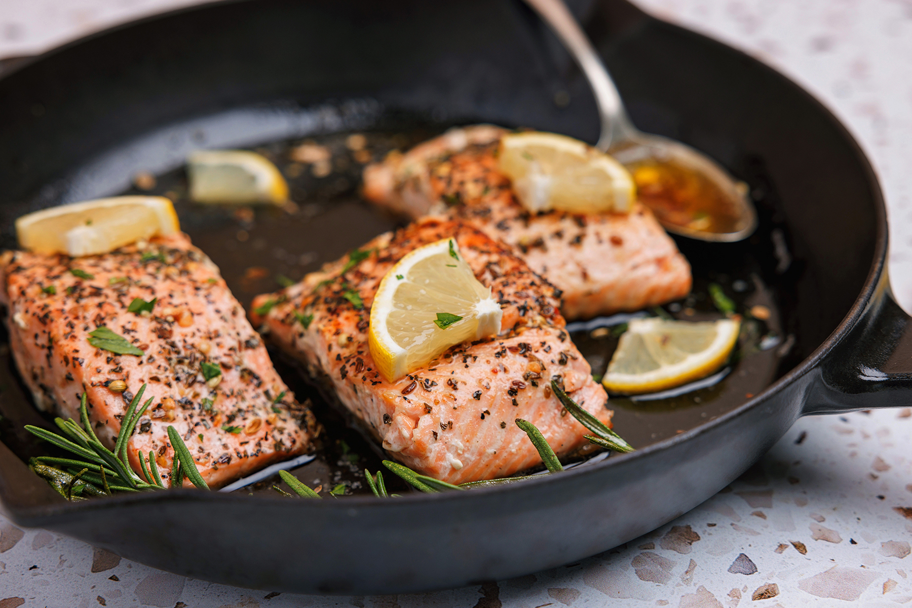 PAN SEARED GARLIC BUTTER SALMON Recipe | Red Stick Spice